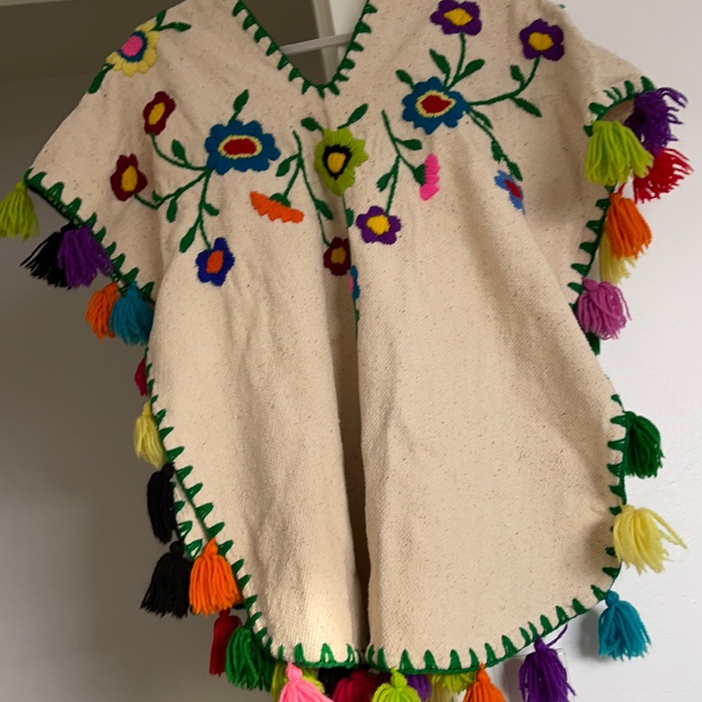 Vintage Colorful Mexi-Cali Poncho